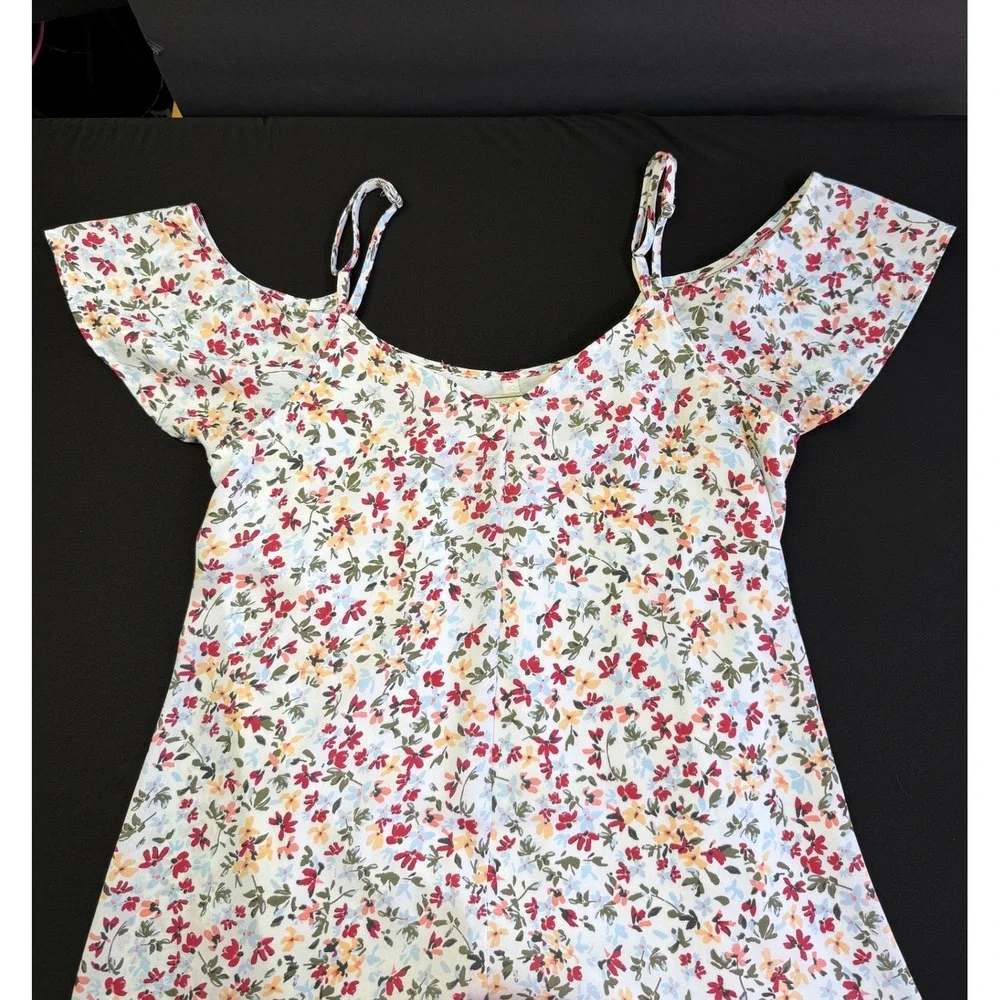 Abercrombie & Fitch Dress Small Floral Cold Shoulder Mini Boho Sun Cottagecore